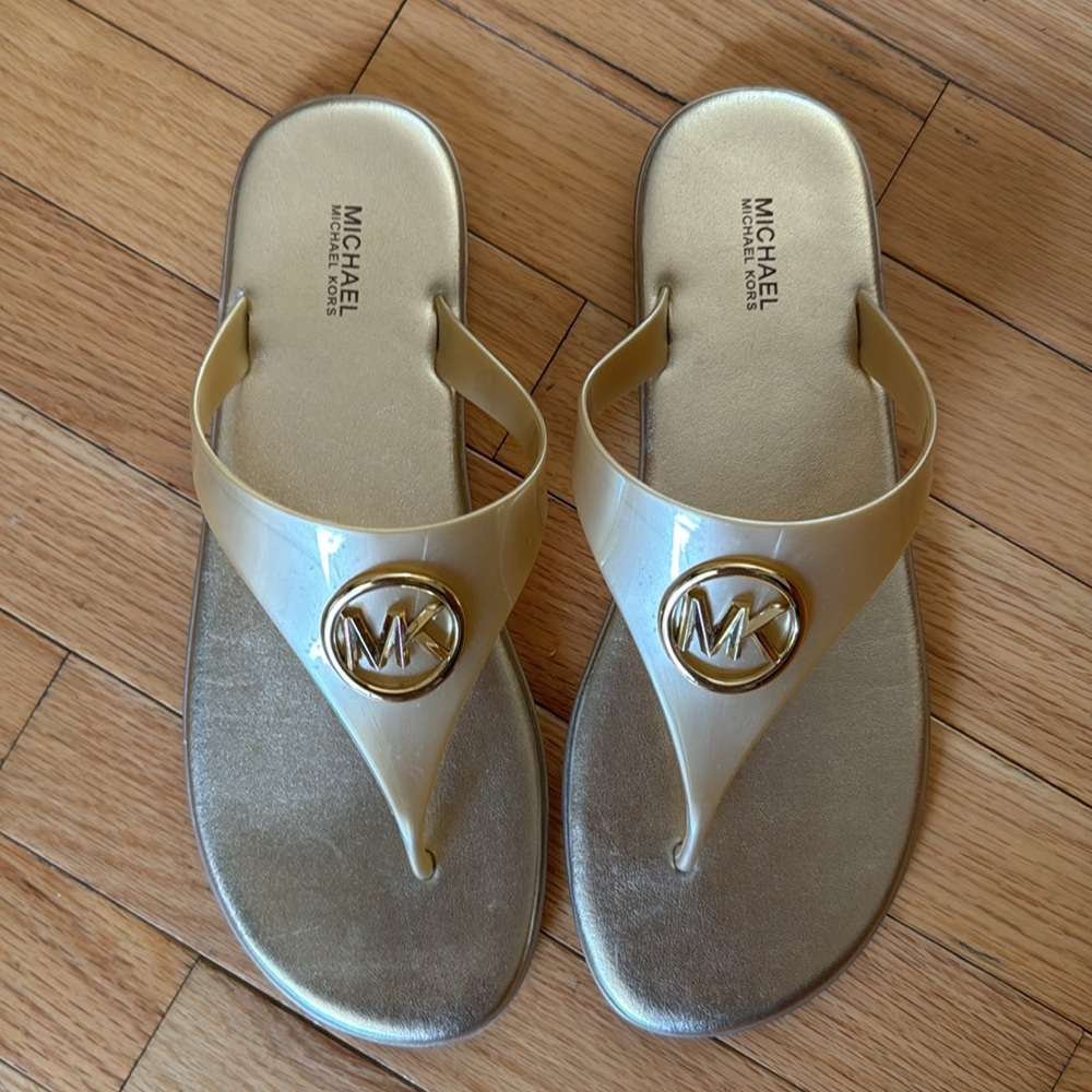 Michael Kors Carmen Metallic PVC Jelly Sandal - Picture 2 of 4